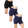 imageSTRETCH IS COMFORT Girls Cotton Biker Shorts  3 Pack  Size 416 Blacknavynavy