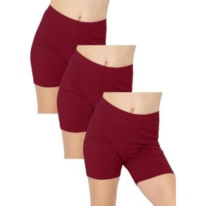 imageSTRETCH IS COMFORT Girls Cotton Biker Shorts  3 Pack  Size 416 Burgundy