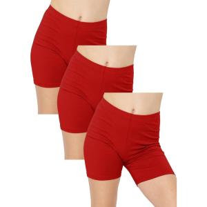 imageSTRETCH IS COMFORT Girls Cotton Biker Shorts  3 Pack  Size 416 Red