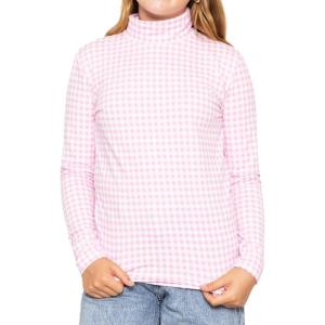 imageSTRETCH IS COMFORT Girls Oh So Soft Long Sleeve Turtleneck  Youth Size 216Pink Gingham