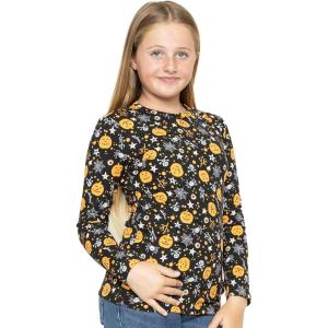 imageSTRETCH IS COMFORT Girls Print Classic Crew Neck Short and Long Sleeves Tee Shirt  Soft Everyday Basic Top  2T16Halloween Pumpkin Patch