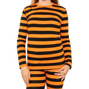 imageSTRETCH IS COMFORT Girls Print Classic Crew Neck Short and Long Sleeves Tee Shirt  Soft Everyday Basic Top  2T16Orange Black Stripes
