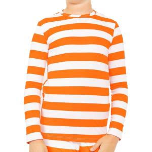 imageSTRETCH IS COMFORT Girls Print Classic Crew Neck Short and Long Sleeves Tee Shirt  Soft Everyday Basic Top  2T16Orange White Stripes
