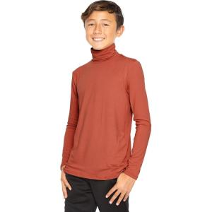 imageSTRETCH IS COMFORT Oh So Soft Boys Long Sleeve Poly Spandex TurtleneckRust