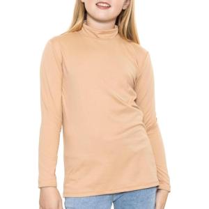 imageSTRETCH IS COMFORT Youth Girls Oh So Soft Long Sleeve Mock Neck Top  416Beige