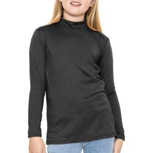 imageSTRETCH IS COMFORT Youth Girls Oh So Soft Long Sleeve Mock Neck Top  416Black
