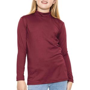 imageSTRETCH IS COMFORT Youth Girls Oh So Soft Long Sleeve Mock Neck Top  416Burgundy