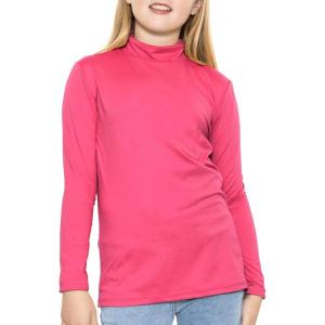 imageSTRETCH IS COMFORT Youth Girls Oh So Soft Long Sleeve Mock Neck Top  416Hot Pink