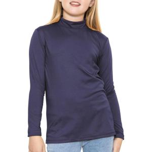 imageSTRETCH IS COMFORT Youth Girls Oh So Soft Long Sleeve Mock Neck Top  416Navy Blue