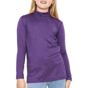 imageSTRETCH IS COMFORT Youth Girls Oh So Soft Long Sleeve Mock Neck Top  416Purple