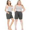 imageSTRETCH IS COMFORT Womens Boyfriend Shorts with Pockets Charcoal Gray Medium