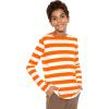 imageSTRETCH IS COMFORT Boys and Mens Oh So Soft Long Sleeve Top  Youth SAdult 3XOrange White Stripes