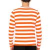 imageSTRETCH IS COMFORT Boys and Mens Oh So Soft Long Sleeve Top  Youth SAdult 3XOrange White Stripes