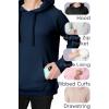 imageSTRETCH IS COMFORT Mens Soft Hoodie with Extra Side Seam Zippered Pocket  Cozy and Functional  Fleeced Line S5XLNavy Blue