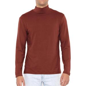 imageSTRETCH IS COMFORT Mens Oh So Soft Mock Neck Long Sleeve Shirt Perfect for Casual Wear Stylish Classic Fit  Small5XAlmond