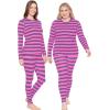 imageSTRETCH IS COMFORT Womens Oh So Soft Crew Neck Long Sleeve ampamp Leggings Set  2Piece Outfit for Everyday Wear  Sizes S5XPink Purple Stripes