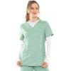 imageSTRETCH IS COMFORT Womens Oh So Soft Long Sleeve Shirt Base Layer Under ScrubsWhite