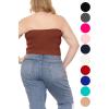 imageSTRETCH IS COMFORT Womens Regular and Plus Size Crop Tube Top  Sizes Small  5XAlmond