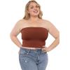imageSTRETCH IS COMFORT Womens Regular and Plus Size Crop Tube Top  Sizes Small  5XAlmond