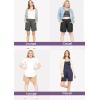imageSTRETCH IS COMFORT Womens and Plus Oh So Soft Boyfriend Shorts with PocketsBeige