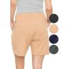 imageSTRETCH IS COMFORT Womens and Plus Oh So Soft Boyfriend Shorts with PocketsBeige