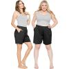 imageSTRETCH IS COMFORT Womens and Plus Oh So Soft Boyfriend Shorts with PocketsBlack