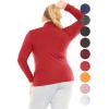 imageSTRETCH IS COMFORT Womens and Plus Oh So Soft Long Sleeve Mock Turtleneck Top Regular and Relaxed Fit Everyday Wear XS5XLRed