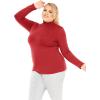 imageSTRETCH IS COMFORT Womens and Plus Oh So Soft Long Sleeve Mock Turtleneck Top Regular and Relaxed Fit Everyday Wear XS5XLRed