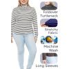 imageSTRETCH IS COMFORT Womens and Plus Relaxed and Regular Turtleneck  XS 7XPink Purple Stripes