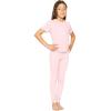 imageSTRETCH IS COMFORT Youth Girls Oh So Soft 2Piece Set  Short or Long Sleeve Crew Neck Top with Matching LeggingsLight Pink