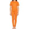 imageSTRETCH IS COMFORT Youth Girls Oh So Soft 2Piece Set  Short or Long Sleeve Crew Neck Top with Matching LeggingsOrange
