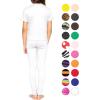 imageSTRETCH IS COMFORT Youth Girls Oh So Soft 2Piece Set  Short or Long Sleeve Crew Neck Top with Matching LeggingsWhite
