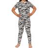 imageSTRETCH IS COMFORT Youth Girls Oh So Soft 2Piece Set  Short or Long Sleeve Crew Neck Top with Matching LeggingsZebra