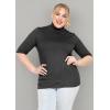 imageWomens Plus Size Warm Short Sleeve Turtleneck Top  Ultra Soft  Adult XL to 5XBlack