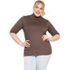 imageWomens Plus Size Warm Short Sleeve Turtleneck Top  Ultra Soft  Adult XL to 5XBrown