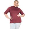 imageWomens Plus Size Warm Short Sleeve Turtleneck Top  Ultra Soft  Adult XL to 5XBurgundy