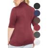 imageWomens Plus Size Warm Short Sleeve Turtleneck Top  Ultra Soft  Adult XL to 5XBurgundy