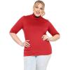 imageWomens Plus Size Warm Short Sleeve Turtleneck Top  Ultra Soft  Adult XL to 5XRed