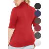 imageWomens Plus Size Warm Short Sleeve Turtleneck Top  Ultra Soft  Adult XL to 5XRed