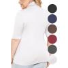 imageWomens Plus Size Warm Short Sleeve Turtleneck Top  Ultra Soft  Adult XL to 5XWhite