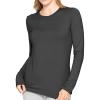 imageSTRETCH IS COMFORT Womens Oh So Soft Long Sleeve Shirt Base Layer Under ScrubsBlack