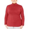 imageSTRETCH IS COMFORT Womens and Plus Oh So Soft Long Sleeve Mock Turtleneck Top Regular and Relaxed Fit Everyday Wear XS5XLRed