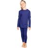 imageSTRETCH IS COMFORT Youth Girls Oh So Soft 2Piece Set  Short or Long Sleeve Crew Neck Top with Matching LeggingsNavy Blue