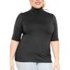 imageWomens Plus Size Warm Short Sleeve Turtleneck Top  Ultra Soft  Adult XL to 5XBlack