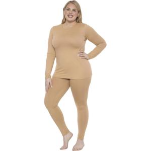 imageSTRETCH IS COMFORT Womens Oh So Soft Crew Neck Long Sleeve ampamp Leggings Set  2Piece Outfit for Everyday Wear  Sizes S5XBeige