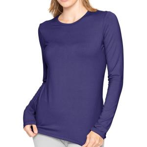 imageSTRETCH IS COMFORT Womens Oh So Soft Long Sleeve Shirt Base Layer Under ScrubsNavy Blue