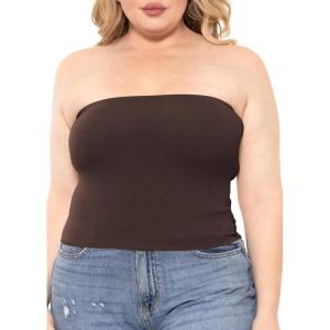 imageSTRETCH IS COMFORT Womens Regular and Plus Size Crop Tube Top  Sizes Small  5XBrown