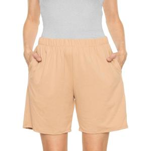 imageSTRETCH IS COMFORT Womens and Plus Oh So Soft Boyfriend Shorts with PocketsBeige