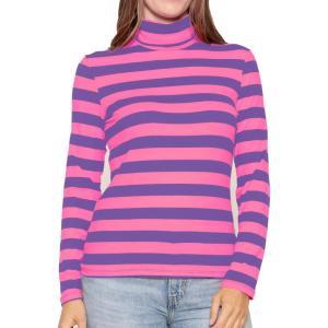 imageSTRETCH IS COMFORT Womens and Plus Relaxed and Regular Turtleneck  XS 7XPink Purple Stripes