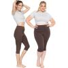 imageSTRETCH IS COMFORT Womens and Plus Size High Rise Knee and Ankle LeggingsBrown